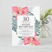 トロピッモダンクアンスリウム&モンステラ誕生日 招待状 (スタンド正面)