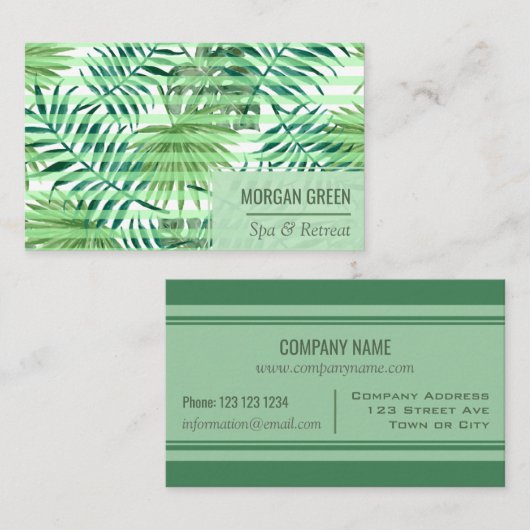 トロピッモダンクウォーターカラープラントスパリトリート 名刺 (正面/裏面)