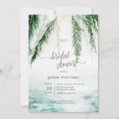 トロピッモダンクウォーター&パームズブライダルシャワー 招待状 (正面)