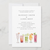 トロピッモダンクカクテル結婚婚約パーティ 招待状 (正面)