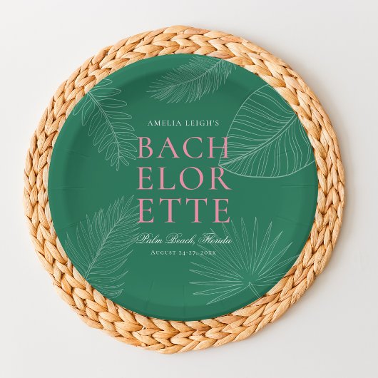 トロピッモダンクカラフルパーム葉 ペーパープレート