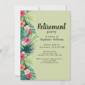 トロピッモダンクカラフルフラワーリタイアメントパーティー 招待状 (正面)