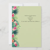 トロピッモダンクカラフルフラワーリタイアメントパーティー 招待状 (裏面)