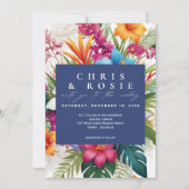 トロピッモダンクカラフル秋の結婚式 招待状 (正面)
