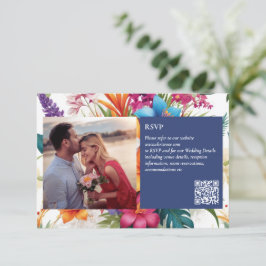 トロピッモダンクカラフル秋の結婚式RSVPカード 出欠カード