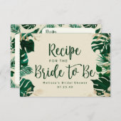 トロピッモダンクグリーンブライダルシャワーレシピ エンクロージャーカード (正面/裏面)