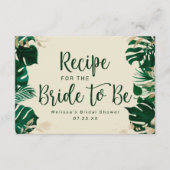 トロピッモダンクグリーンブライダルシャワーレシピ エンクロージャーカード (正面)
