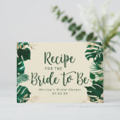 トロピッモダンクグリーンブライダルシャワーレシピ エンクロージャーカード (スタンド正面)