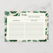 トロピッモダンクグリーンブライダルシャワーレシピ エンクロージャーカード (裏面)