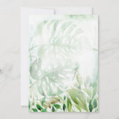 トロピッモダンクグリーンリーウォーターカラーブライダルブランチ 招待状 (裏面)