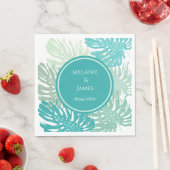 トロピッモダンクグレネリー葉パーム結婚紙 スタンダードランチョンナプキン (インサイチュ)