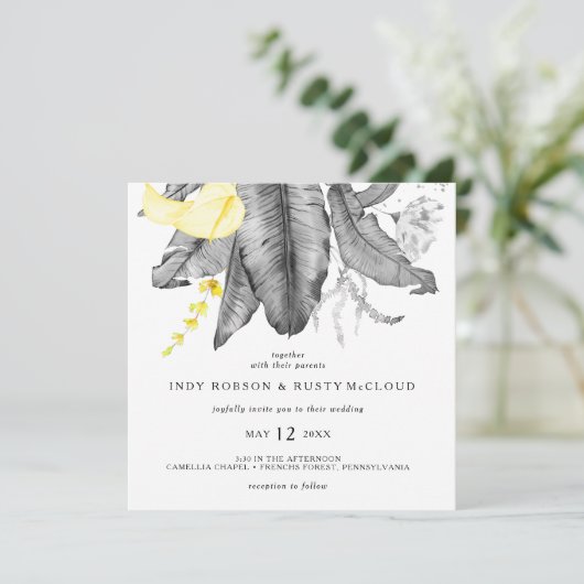 トロピッモダンクスクエア結婚式招待状 招待状 (スタンド正面)