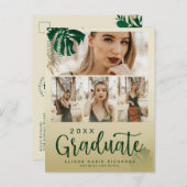 トロピッモダンクテーマとカスタム写真卒業 案内ポストカード (正面/裏面)