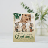 トロピッモダンクテーマとカスタム写真卒業 案内ポストカード (スタンド正面)