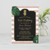 トロピッモダンクパイナップルハワイアン第1誕生日 招待状 (スタンド正面)