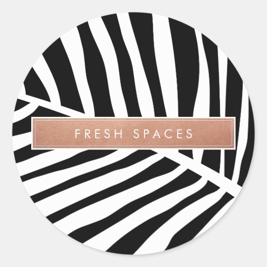 トロピッモダンクパームかわいい白いバラ金ゴールド ラウンドシール (正面)