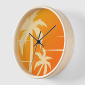 トロピッモダンクパームツリーカスタムの色 壁時計 (傾斜)