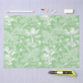 トロピッモダンクパームツリーズホワイトセージグリーン 薄葉紙 (クラフト)