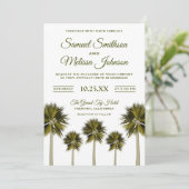 トロピッモダンクパームツリービーチ結婚式招待状 招待状 (スタンド正面)
