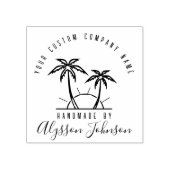 トロピッモダンクパームツリー名前をカスタムする手作り ラバースタンプ (インプリント)