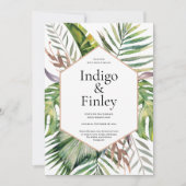 トロピッモダンクパーム葉結婚ズ 招待状 (正面)