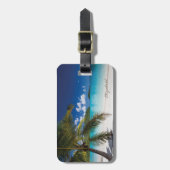 トロピッモダンクビーチ、パーム、砂 ラゲッジタグ (正面縦)