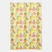 トロピッモダンクフルーツ模様パーソナライズされたレシピ キッチンタオル (縦)