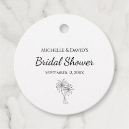 トロピッモダンクブライダルシャワーエレガントヤシの木 フェイバータグ