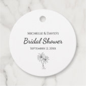 トロピッモダンクブライダルシャワーエレガントヤシの木 フェイバータグ (正面)