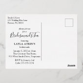 トロピッモダンクブリデスメイド茶シャワー金ゴールド 箔招待状ポストカード (裏面)