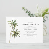 トロピッモダンクミニマルビーチパームブライダルシャワー 招待状 (スタンド正面)