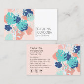 トロピッモダンクモンステラリーフパターンアーツサロン 名刺 (正面/裏面)