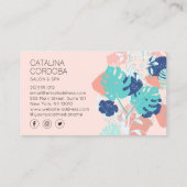 トロピッモダンクモンステラリーフパターンアーツサロン 名刺 (裏面)