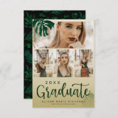 トロピッモダンク葉をテーマにした卒業写真 案内状 (正面/裏面)