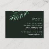 トロピッモダンク葉パームのグリーン結婚のウェブサイト 名刺 (正面)