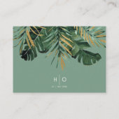 トロピッモダンク葉パームのグリーン結婚のウェブサイト 名刺 (裏面)