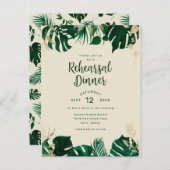 トロピッモダンク葉結婚のリハーサル インビテーションポストカード (正面/裏面)