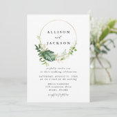 トロピッモダンク葉金ゴールド円枠結婚s 招待状 (スタンド正面)