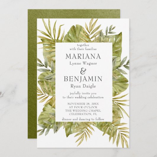 トロピッモダンク離れサージグリーン 招待状 (正面/裏面)