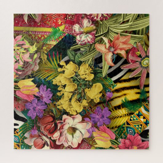 トロピッモダンク・ウォーター・カラー・イエロー・フローラ ジグソーパズル (縦)