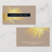 トロピッモダンクPALM FRONDSロゴトレンディー金ゴールドクラフト 名刺 (正面/裏面)
