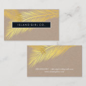 トロピッモダンクPALM FRONDSロゴトレンディー金ゴールドクラフト 名刺 (正面/裏面)