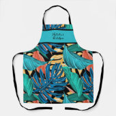 トロピッモノグラムのクカラフルプリントキッチンエプロン エプロン (正面)