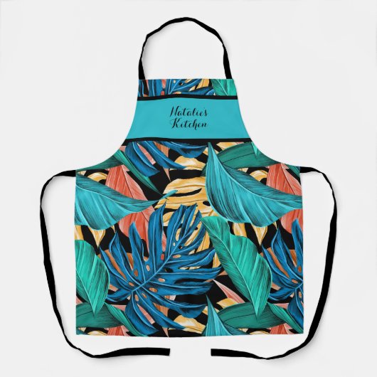 トロピッモノグラムのクカラフルプリントキッチンエプロン エプロン (正面)