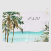 トロピッモノグラムのクパーム離れツリービーチ ゴルフタオル (横)