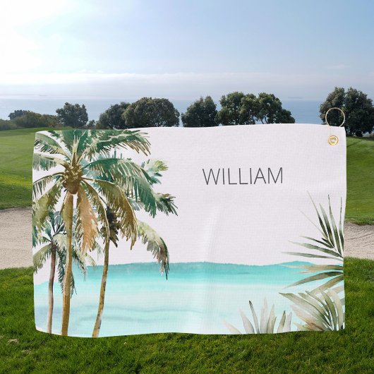 トロピッモノグラムのクパーム離れツリービーチ ゴルフタオル
