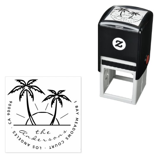 トロピッユニーククモダン・パーム・ツリー差出人住所 セルフインキングスタンプ (インサイチュ)