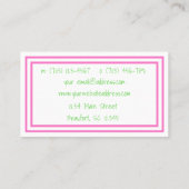 トロピッ名門私立校風のクパームツリーカスタム 名刺 (裏面)