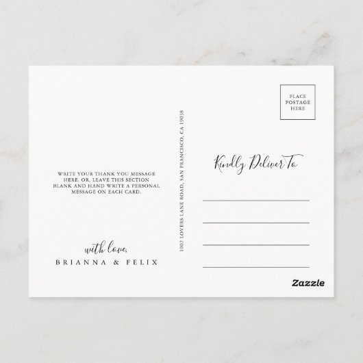 トロピッ図解入りの、写真付きのクカラフルフローラありがとう ポストカード (裏面)