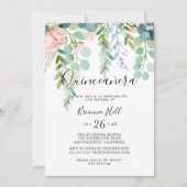 トロピッ図解入りの、写真付きのクカラフルフローラキンセアニラ 招待状 (正面)